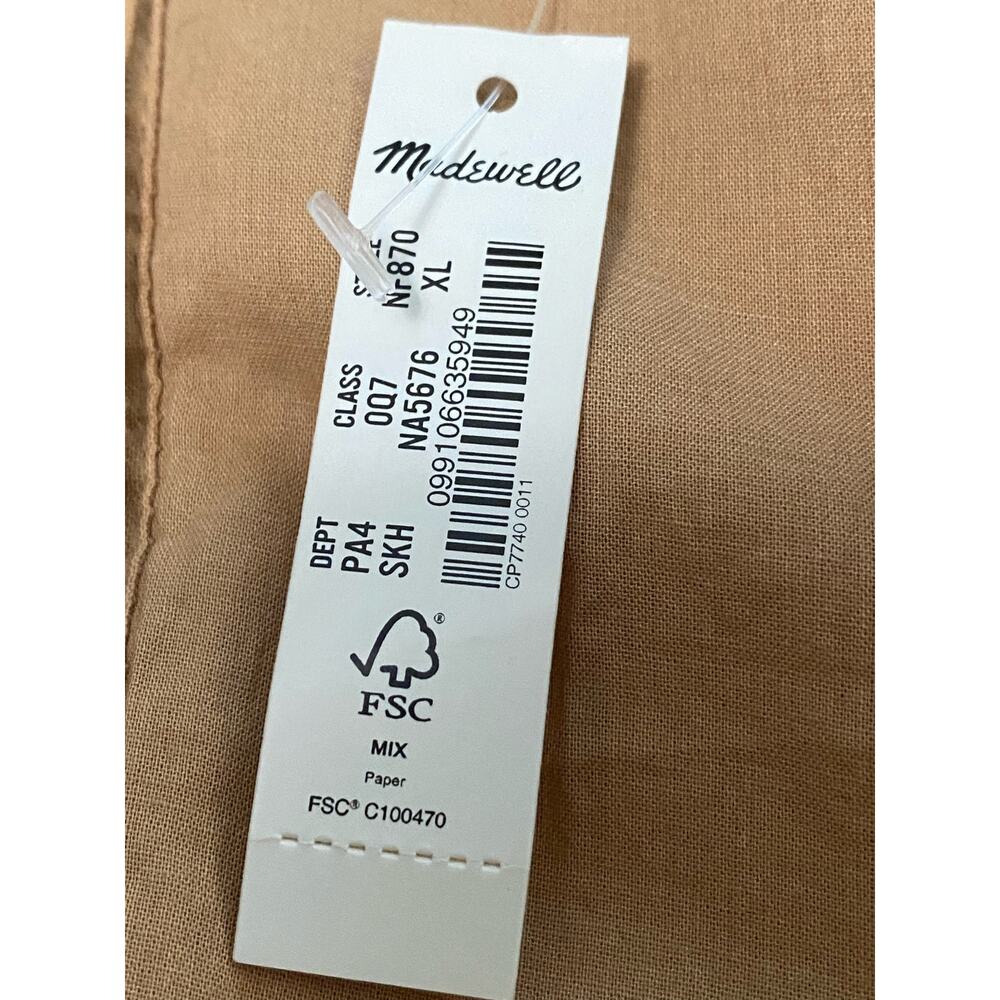 Madewell Seersucker Puff Sleeve Cutout western Mini Girly Preppy Dress Size XL - Picture 8 of 10